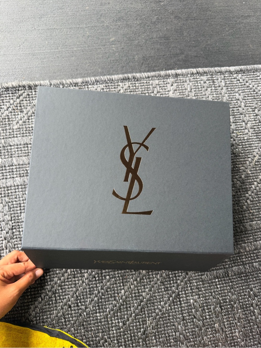 Saint Laurent Gray Gift Box with Gold YSL Logo